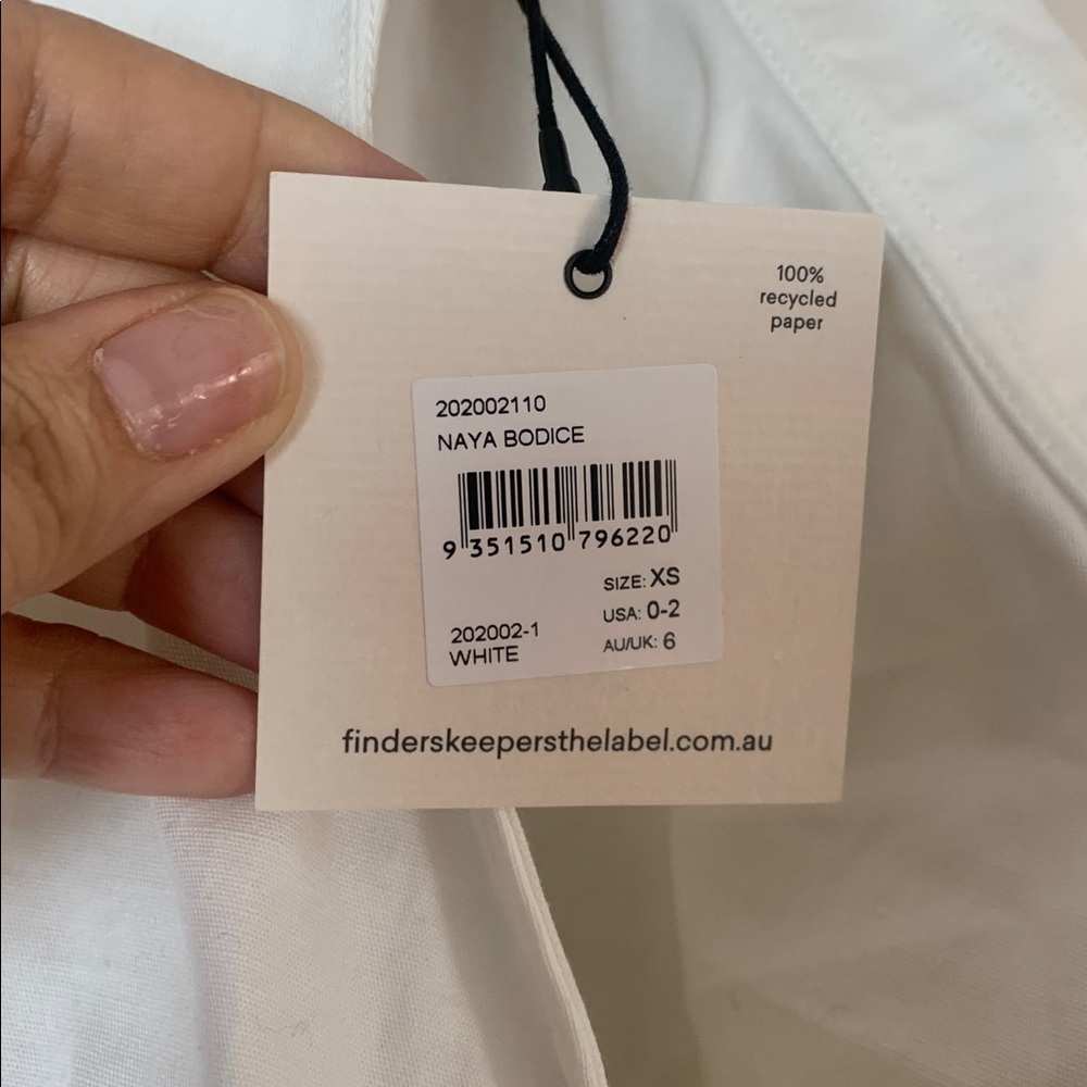 NWT Finder Keepers Naya Bodice White One Shoulder Top Size XS - Picture 4 of 7